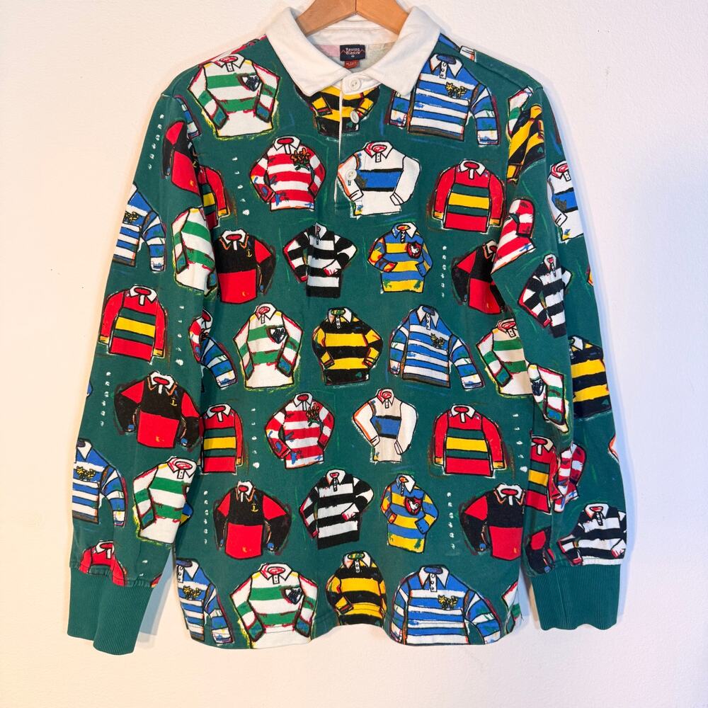 Rowing Blazers x Target Men’s M Tall Green Rugby Shirt Novelty Print Polo